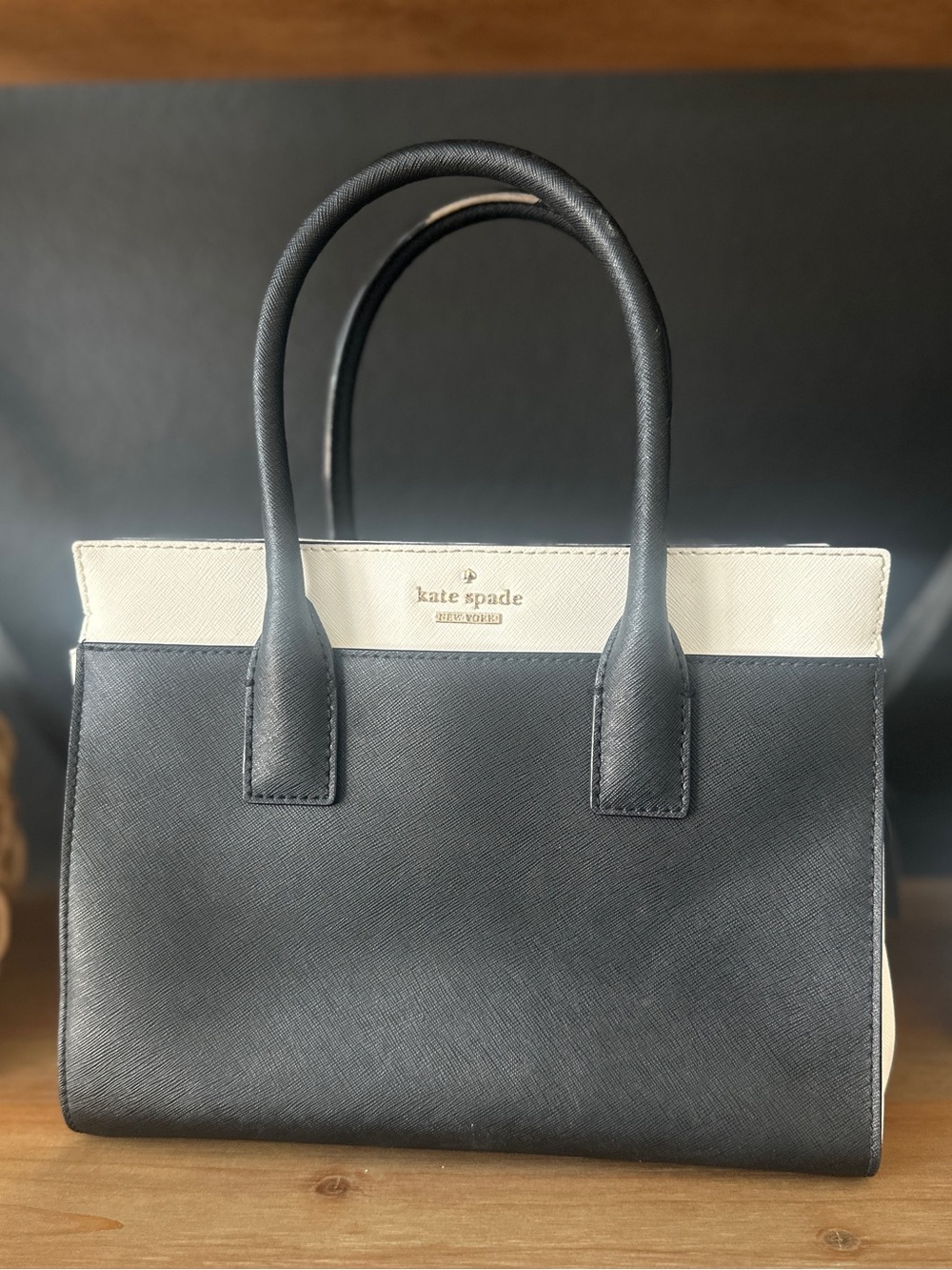 kate spade Black and Cream Leather Satchel